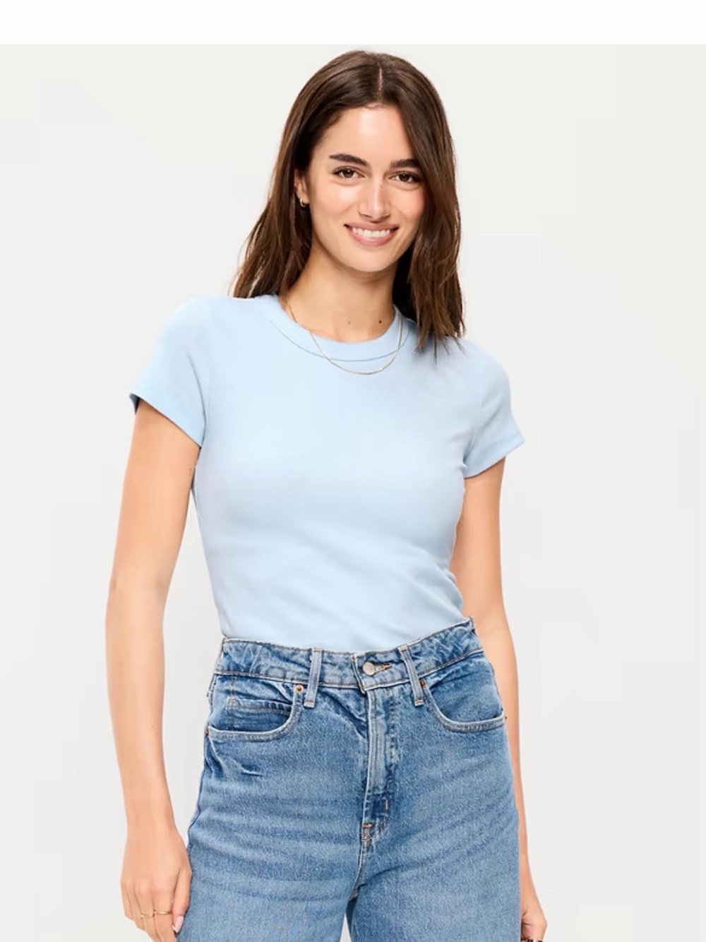 Old Navy Pale Blue Short Sleeve Ribbed Tee